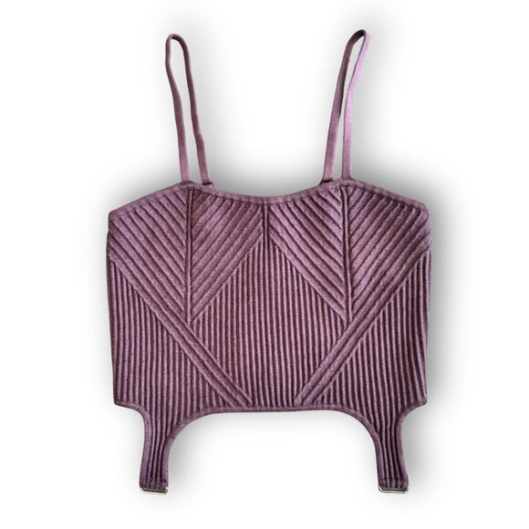 ALO Yoga Tops - ALO Yoga Denim Knit Garter Tank in Muave Size Small